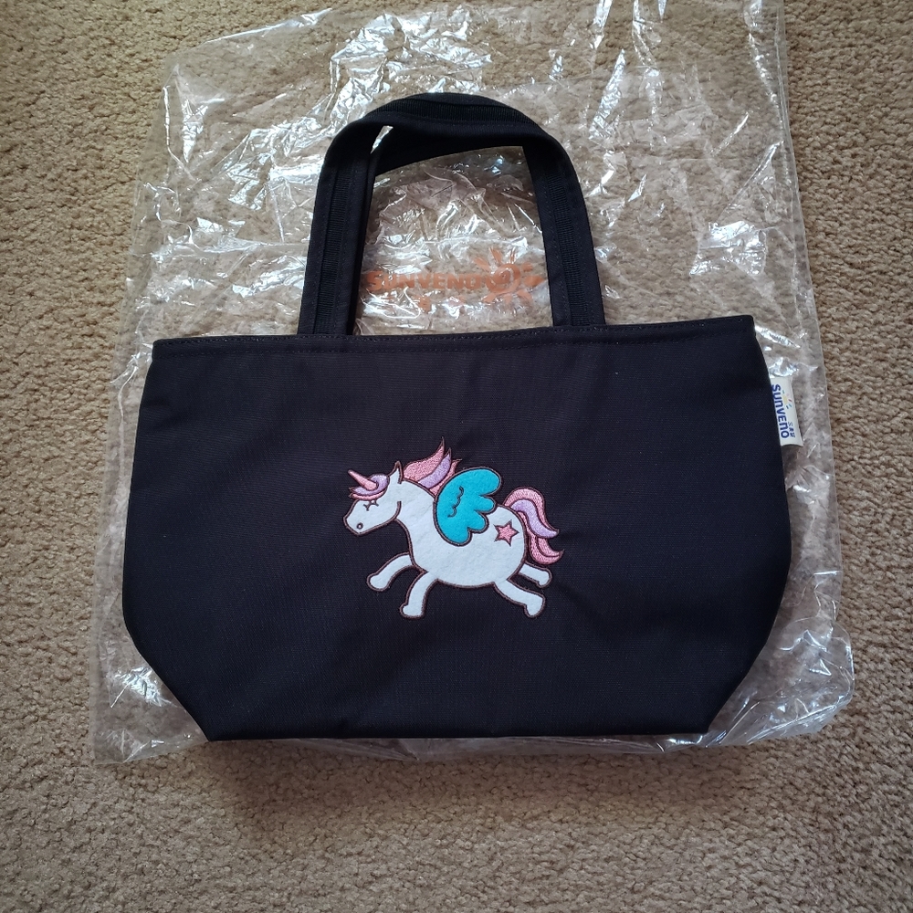 Lunch bag  black unicorn